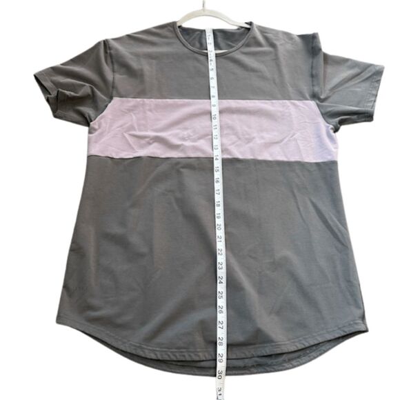 BYLT Basics Men's Drop Cut Short Sleeve Lux Colorblock T-Shirt Gray Pink Small - Picture 5 of 6